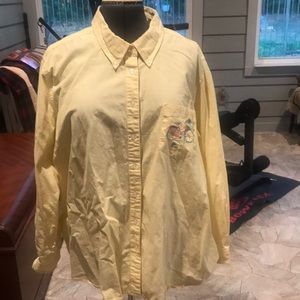 Blair Yellow Blouse Long Sleeve Bicycle 3X